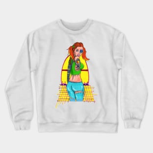 Cyberpunk Gun Girl Crewneck Sweatshirt